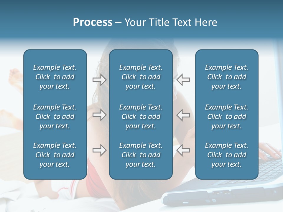 Woman With Her Computer PowerPoint Template