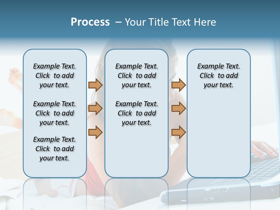 Woman With Her Computer PowerPoint Template