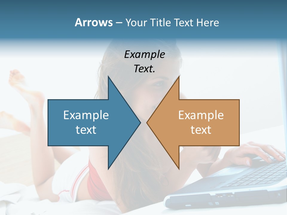 Woman With Her Computer PowerPoint Template