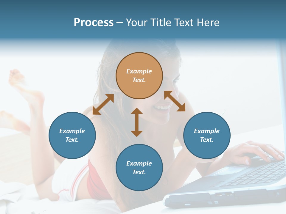 Woman With Her Computer PowerPoint Template