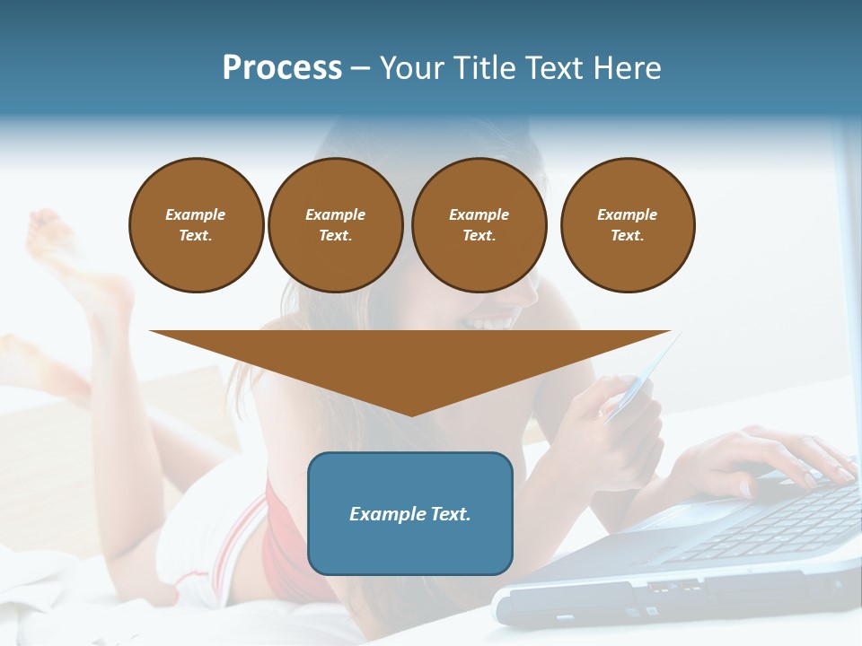 Woman With Her Computer PowerPoint Template