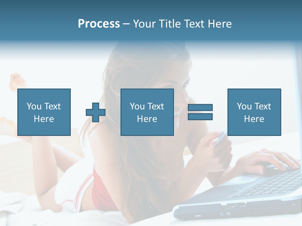 Woman With Her Computer PowerPoint Template