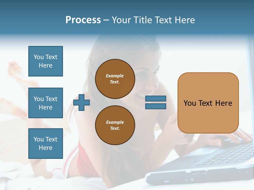 Woman With Her Computer PowerPoint Template