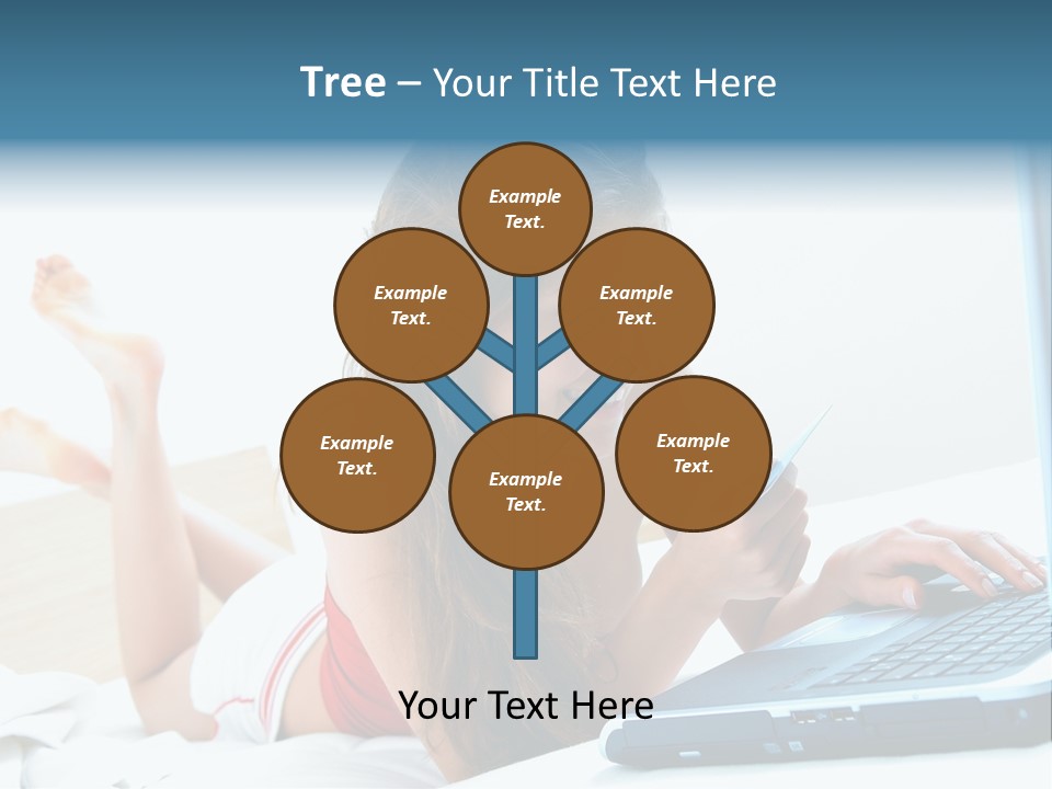 Woman With Her Computer PowerPoint Template