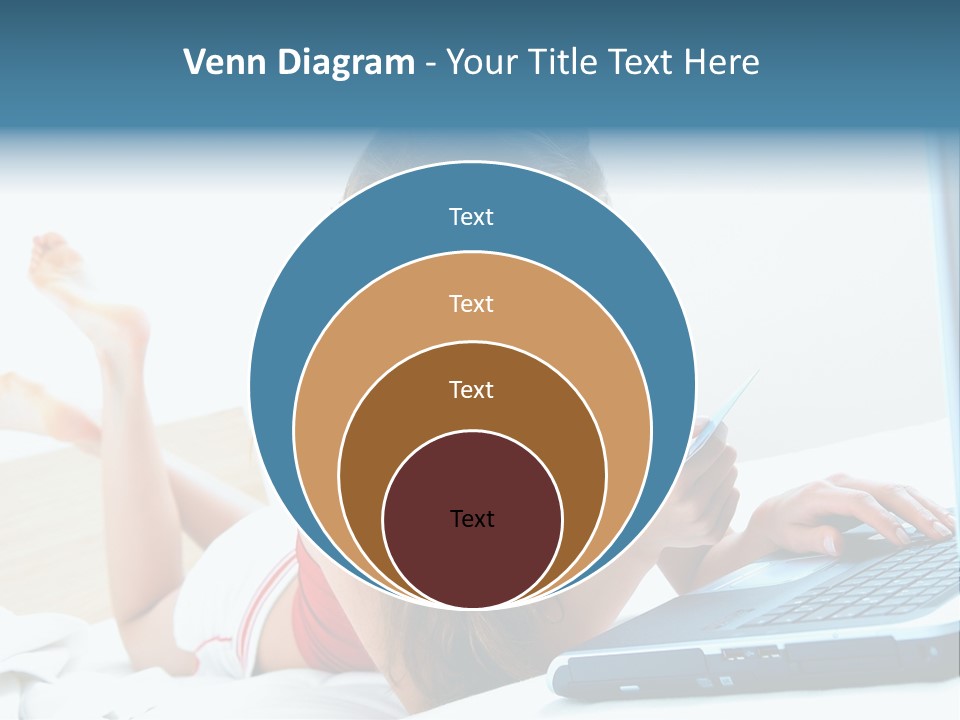 Woman With Her Computer PowerPoint Template