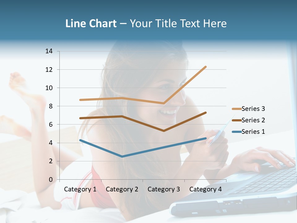 Woman With Her Computer PowerPoint Template