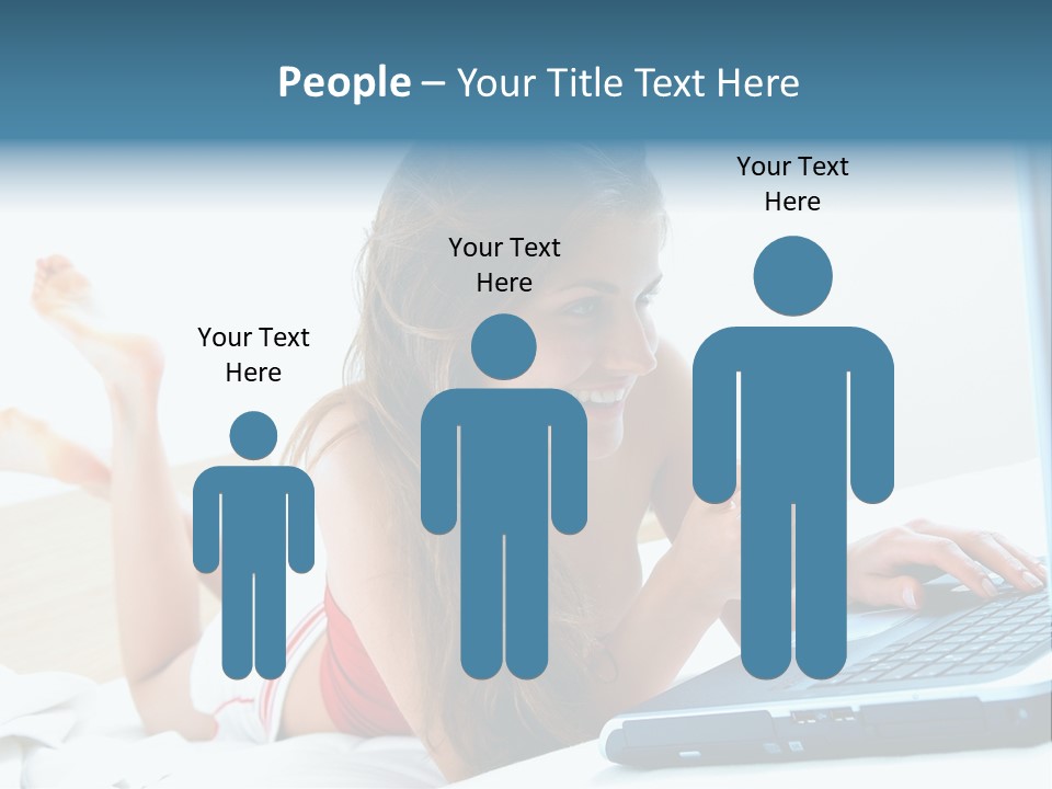 Woman With Her Computer PowerPoint Template