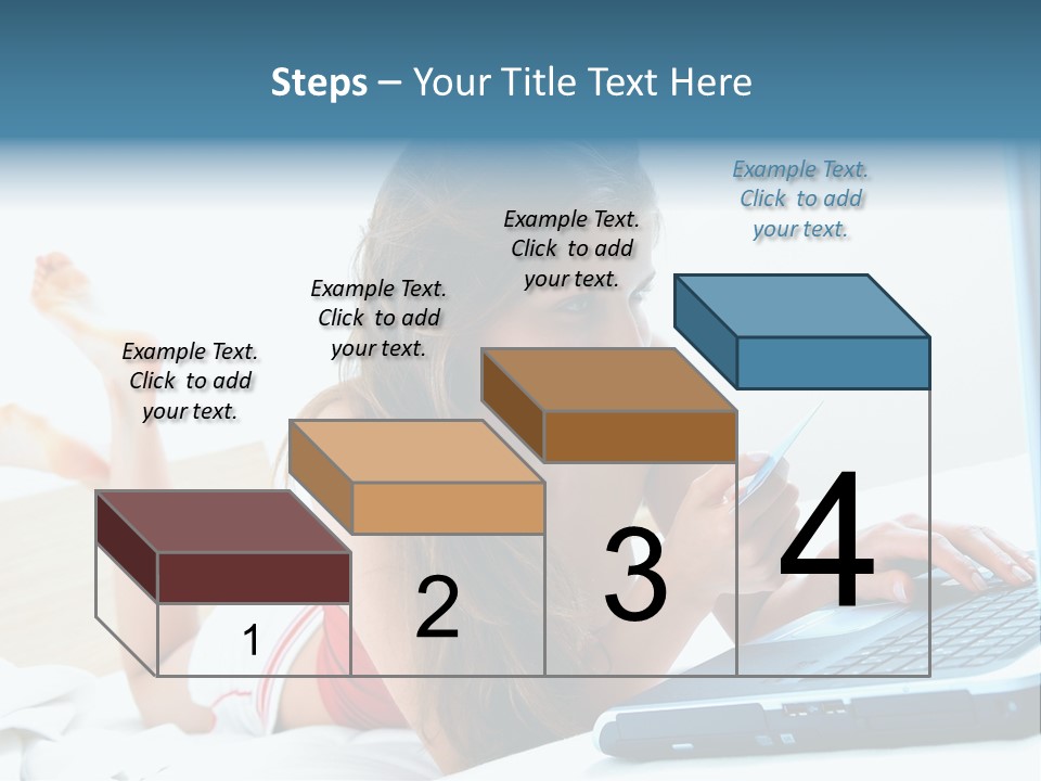 Woman With Her Computer PowerPoint Template