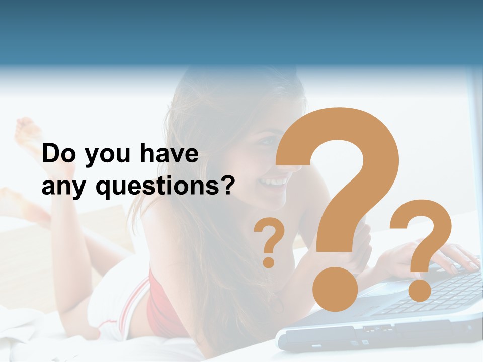 Woman With Her Computer PowerPoint Template