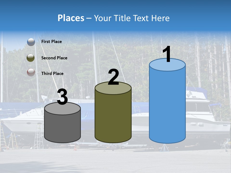 Winterized Boat In Parking Lot PowerPoint Template