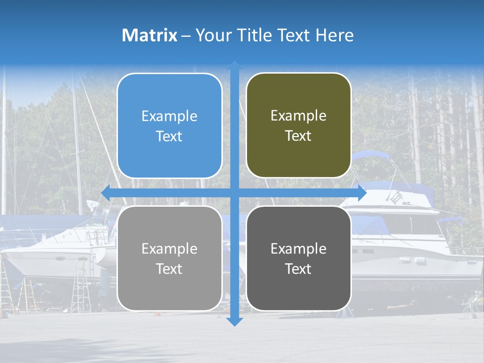 Winterized Boat In Parking Lot PowerPoint Template