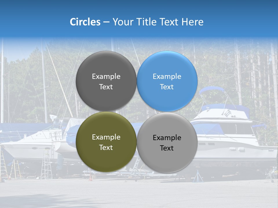 Winterized Boat In Parking Lot PowerPoint Template