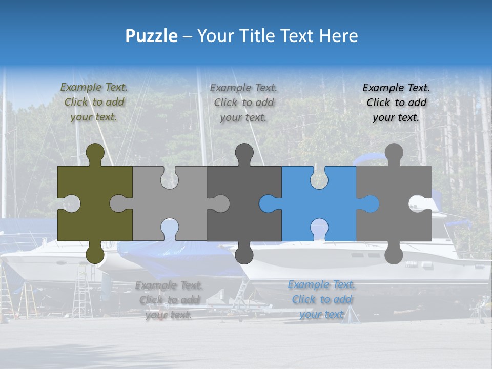 Winterized Boat In Parking Lot PowerPoint Template