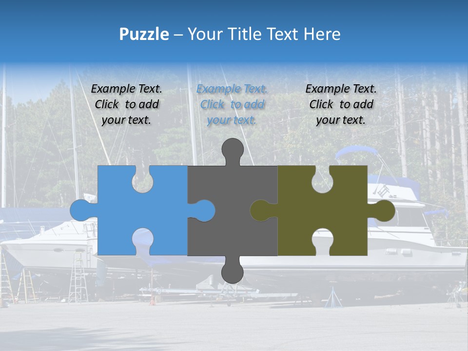 Winterized Boat In Parking Lot PowerPoint Template