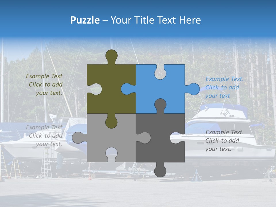 Winterized Boat In Parking Lot PowerPoint Template