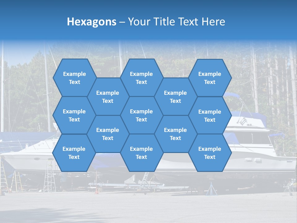 Winterized Boat In Parking Lot PowerPoint Template