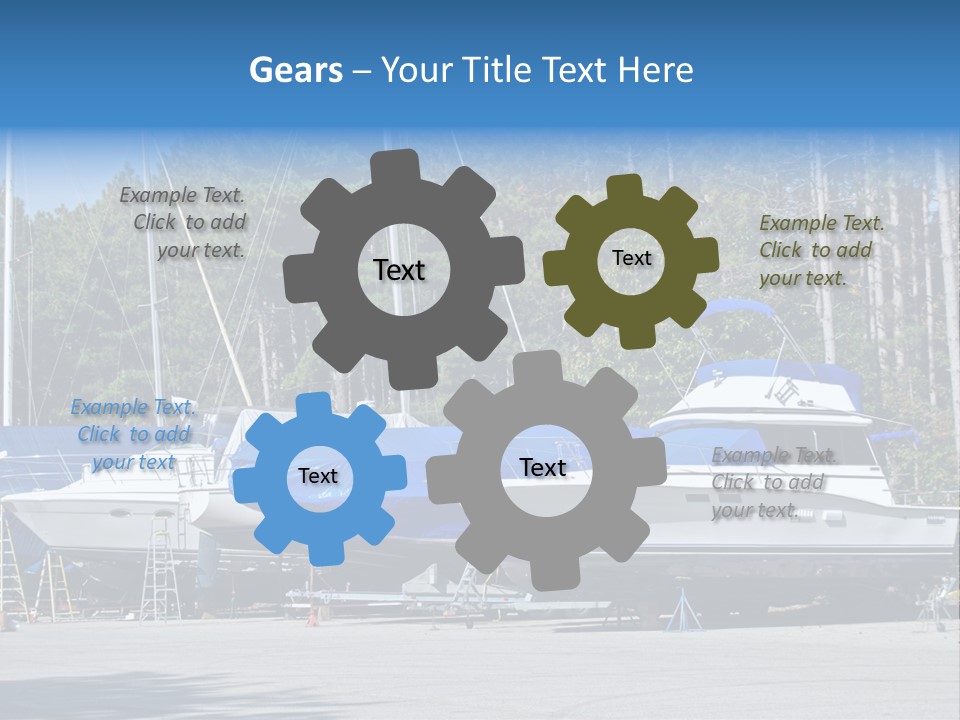 Winterized Boat In Parking Lot PowerPoint Template