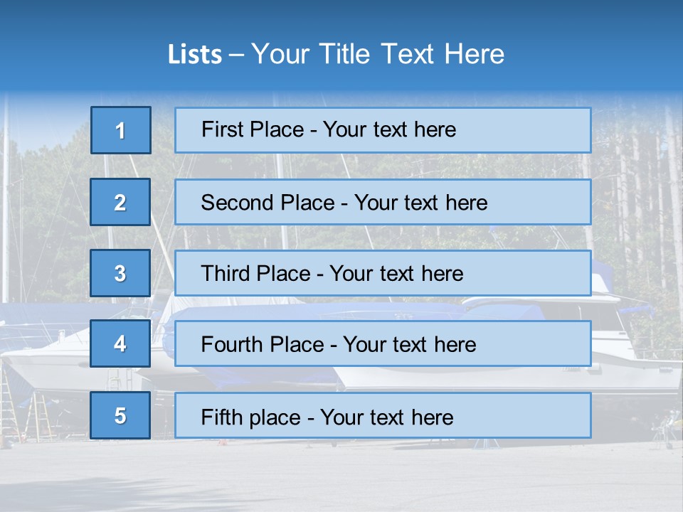 Winterized Boat In Parking Lot PowerPoint Template