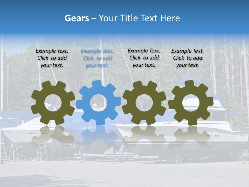 Winterized Boat In Parking Lot PowerPoint Template