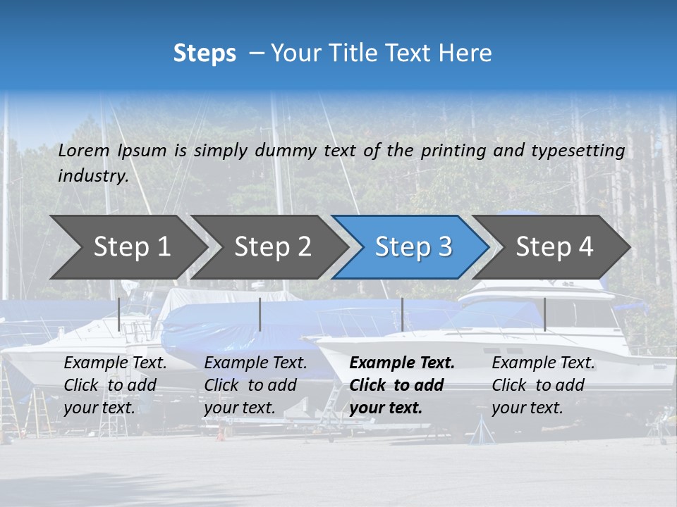 Winterized Boat In Parking Lot PowerPoint Template