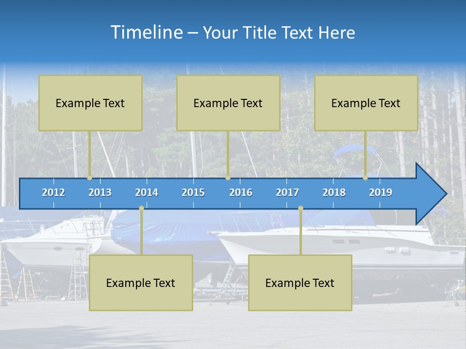 Winterized Boat In Parking Lot PowerPoint Template