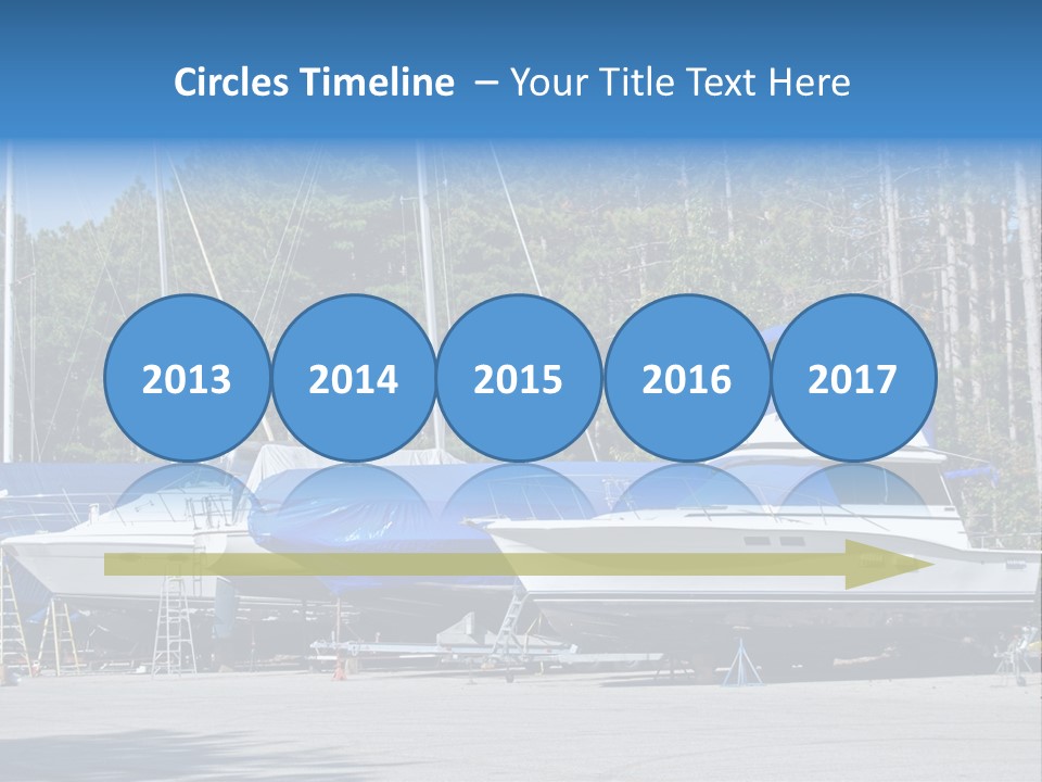 Winterized Boat In Parking Lot PowerPoint Template