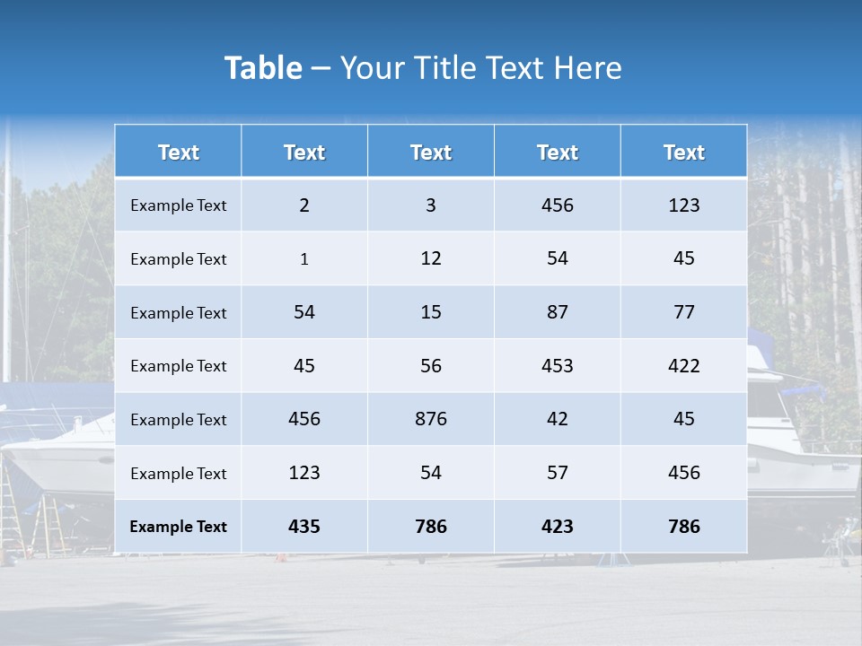 Winterized Boat In Parking Lot PowerPoint Template