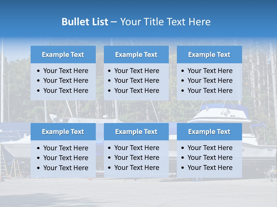 Winterized Boat In Parking Lot PowerPoint Template