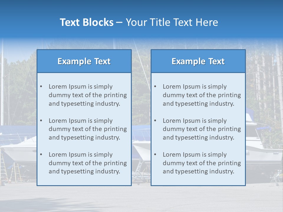 Winterized Boat In Parking Lot PowerPoint Template