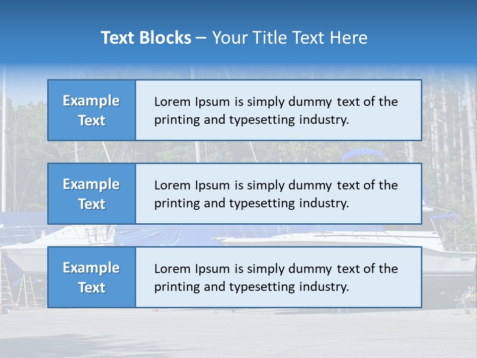 Winterized Boat In Parking Lot PowerPoint Template