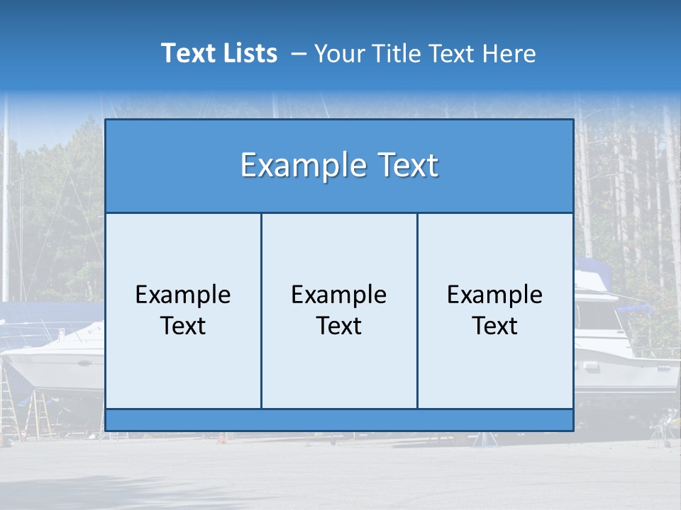 Winterized Boat In Parking Lot PowerPoint Template