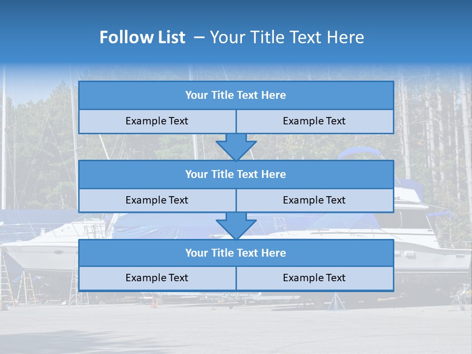 Winterized Boat In Parking Lot PowerPoint Template