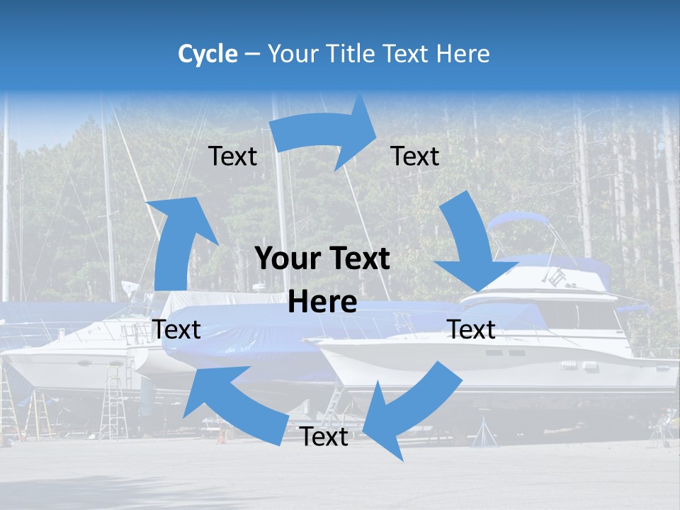 Winterized Boat In Parking Lot PowerPoint Template