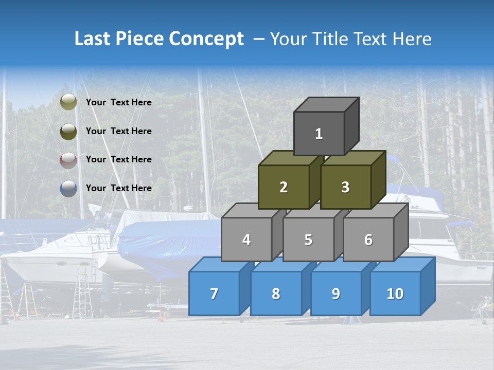 Winterized Boat In Parking Lot PowerPoint Template