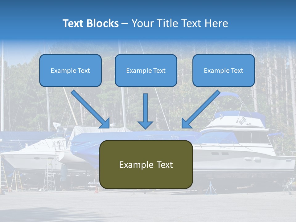 Winterized Boat In Parking Lot PowerPoint Template