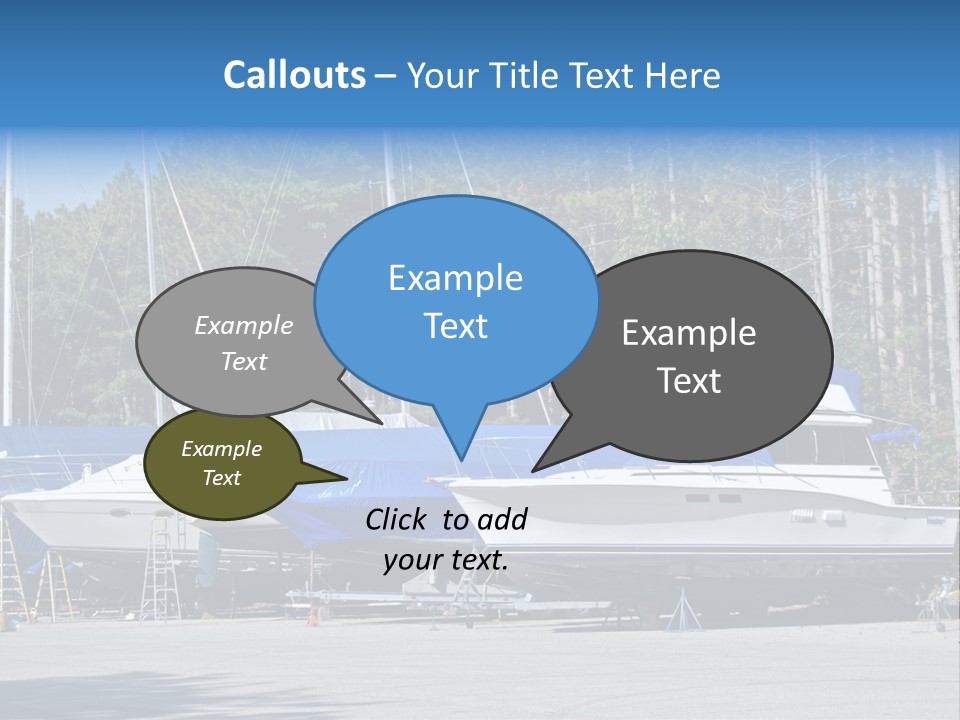 Winterized Boat In Parking Lot PowerPoint Template