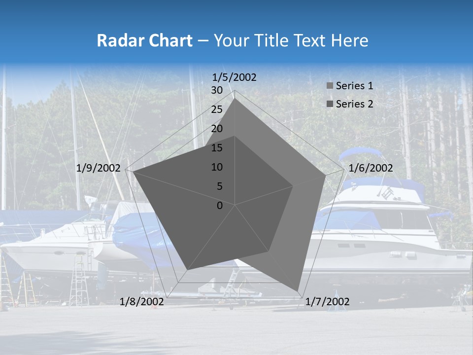 Winterized Boat In Parking Lot PowerPoint Template