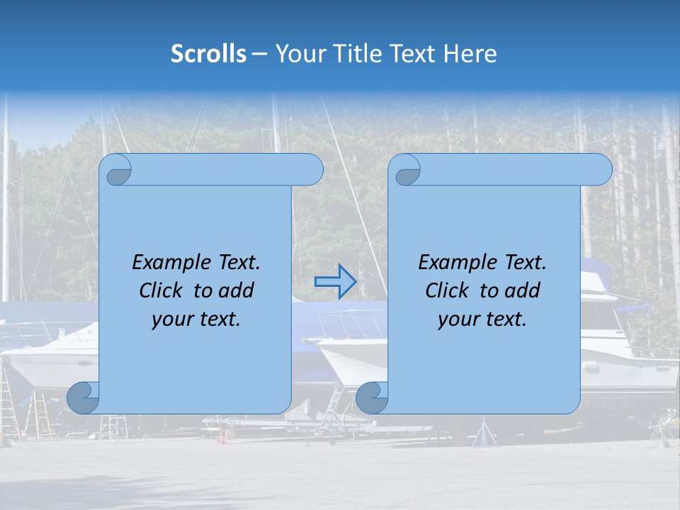 Winterized Boat In Parking Lot PowerPoint Template