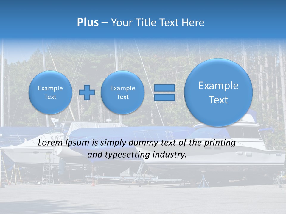 Winterized Boat In Parking Lot PowerPoint Template