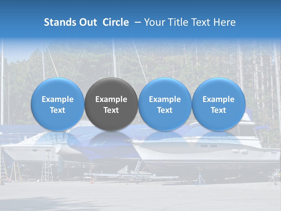 Winterized Boat In Parking Lot PowerPoint Template