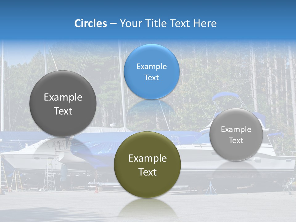 Winterized Boat In Parking Lot PowerPoint Template