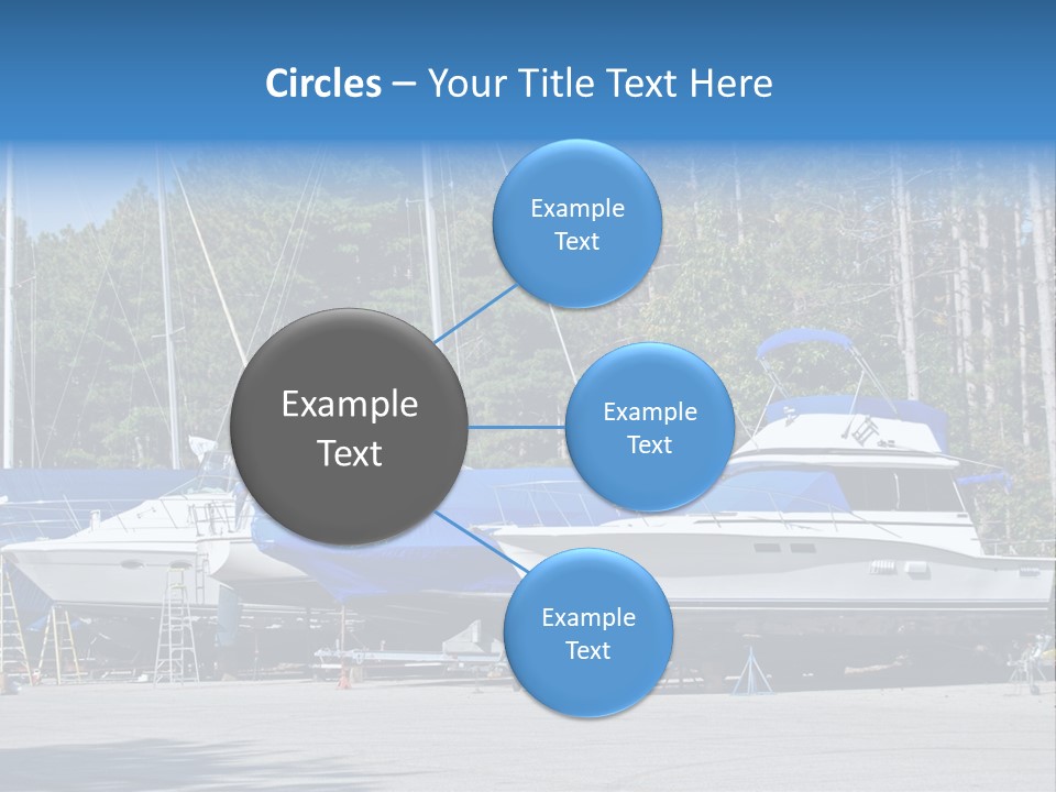 Winterized Boat In Parking Lot PowerPoint Template