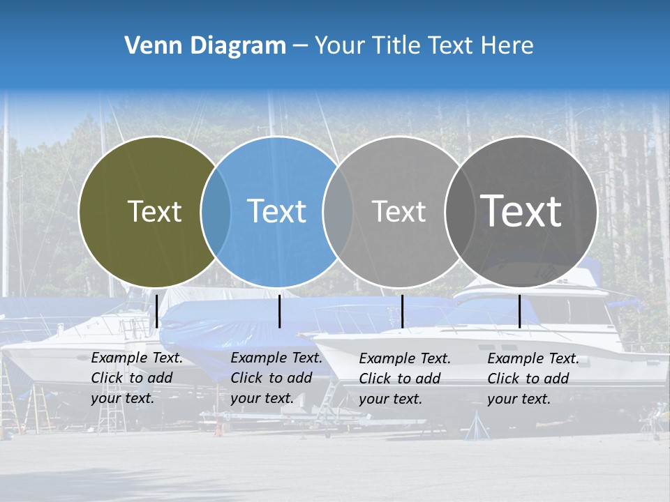 Winterized Boat In Parking Lot PowerPoint Template