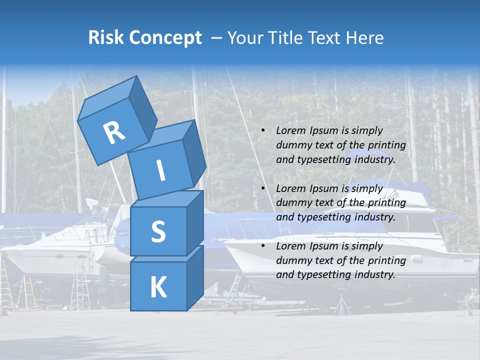 Winterized Boat In Parking Lot PowerPoint Template