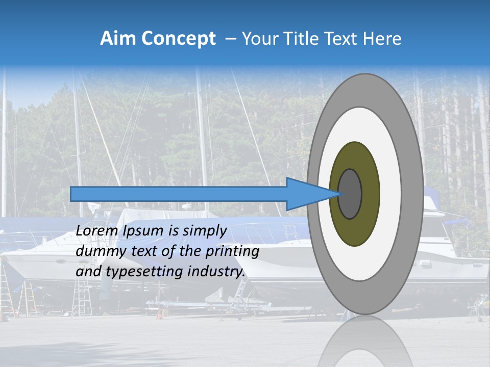 Winterized Boat In Parking Lot PowerPoint Template