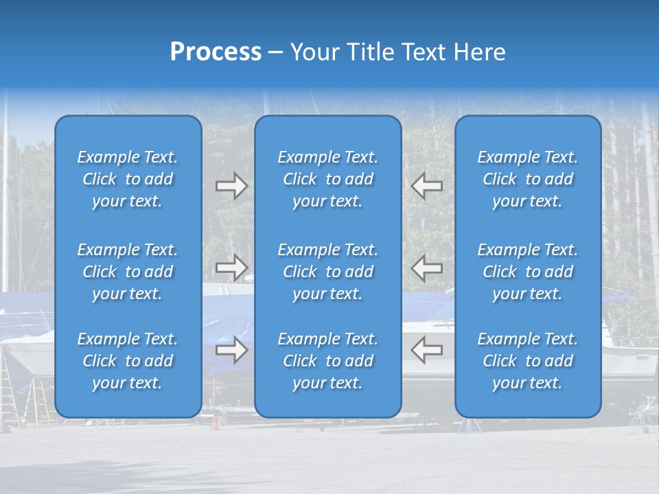 Winterized Boat In Parking Lot PowerPoint Template