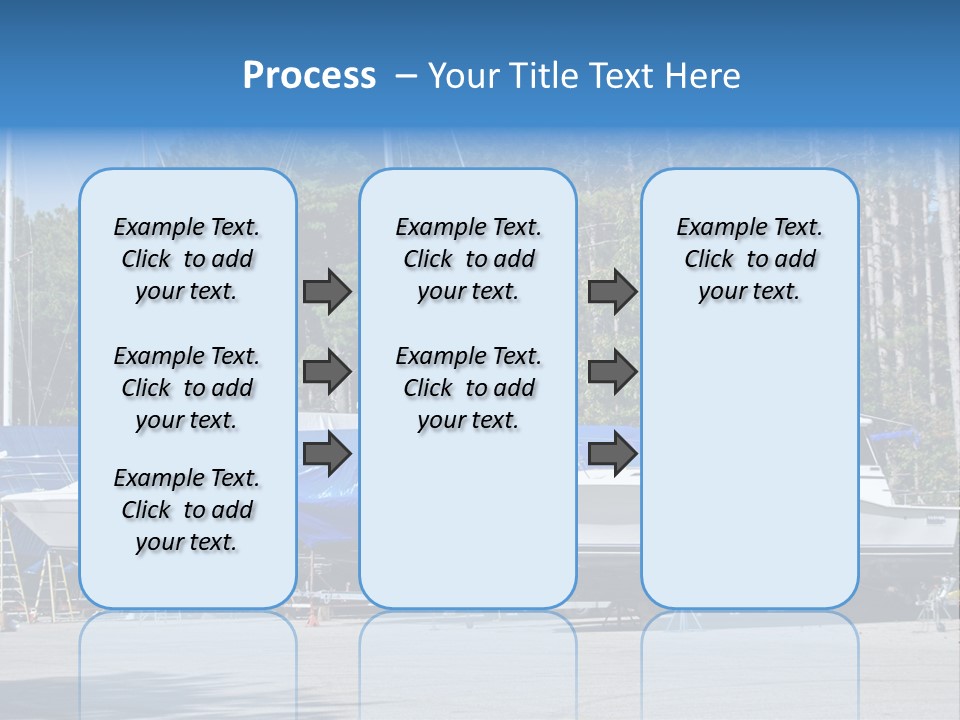 Winterized Boat In Parking Lot PowerPoint Template