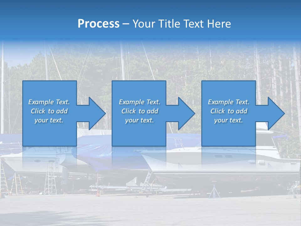Winterized Boat In Parking Lot PowerPoint Template