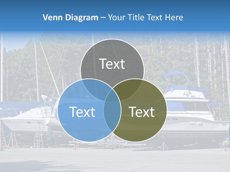 Winterized Boat In Parking Lot PowerPoint Template