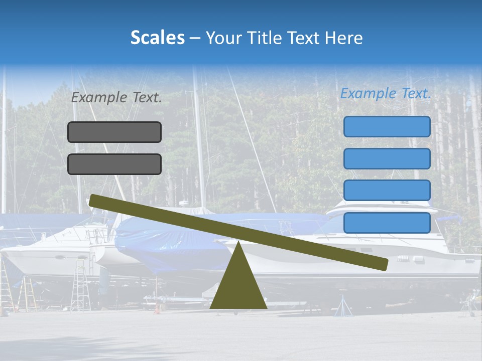 Winterized Boat In Parking Lot PowerPoint Template